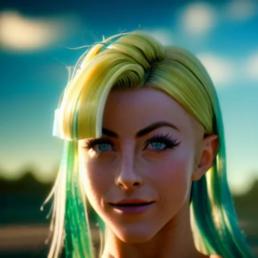 Prompt: cinematic scene with julianne hough as jolyne from jojo's bizarre adventure, live action film, stone ocean, dramatic, small details, volumetric lighting, still frame