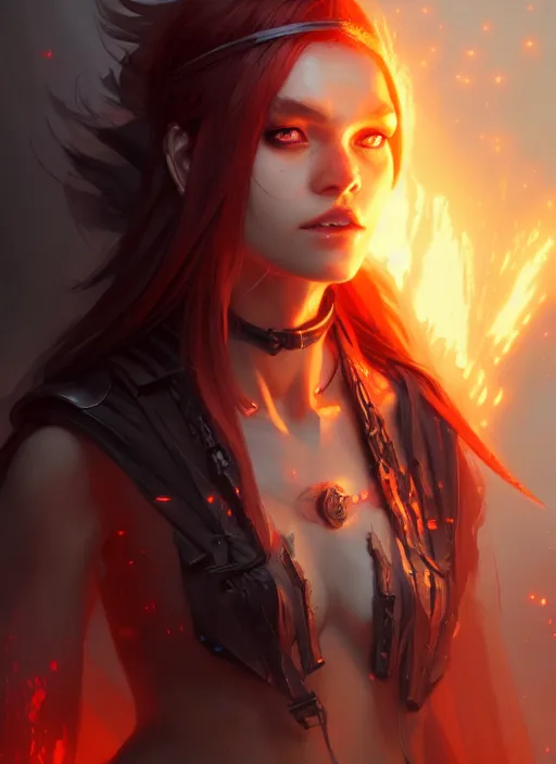 Prompt: character concept art of a dystopian fire sorceress, key visual, realistic shaded perfect face, fine details, dystopian environment and background, by stanley artgerm lau, wlop, rossdraws, james jean, andrei riabovitchev, marc simonetti, and sakimichan, trending on artstation