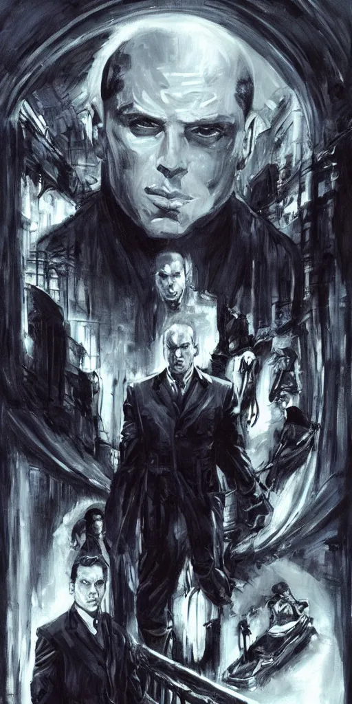 Prompt: oil painting scene from Equilibrium movie art by kim jung gi