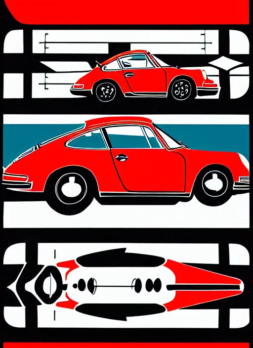 Image similar to pop art illustration of the porsche 9 1 1