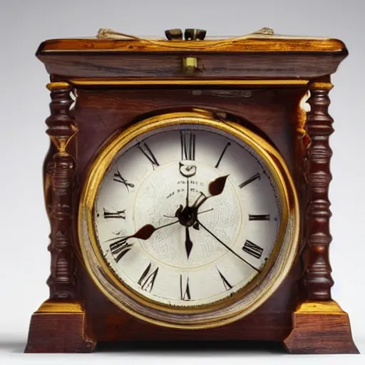 Image similar to an alarm clock from the 1800s that is made of human teeth