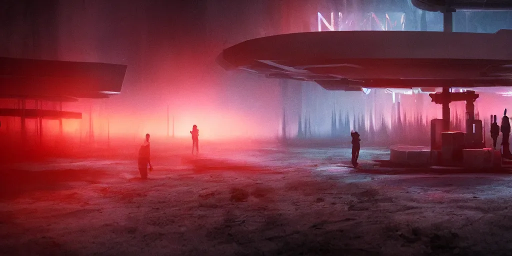 Prompt: in the beginning. imax, 7 0 mm. digital art 3 d render. dramatic lighting. saturated. neo - noir science fiction.
