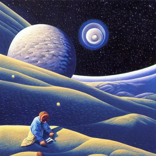 Prompt: Liminal space in outer space by Rob Gonsalves