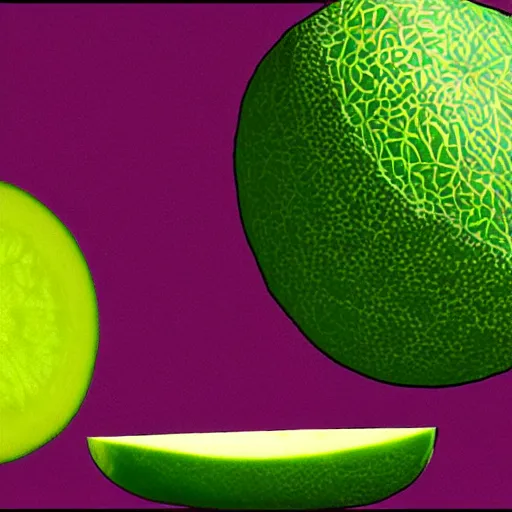 Prompt: melon, side - view, gamma, saturated