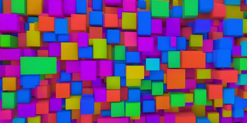 Prompt: full spectrum 3D blocks and shapes 4K