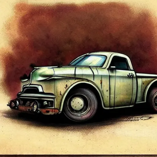 Image similar to (((((1950s ratrod . muted colors.))))) by Jean-Baptiste Monge !!!!!!!!!!!!!!!!!!!!!!!!!!!