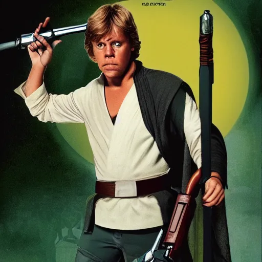 Image similar to Luke skywalker with bananasword