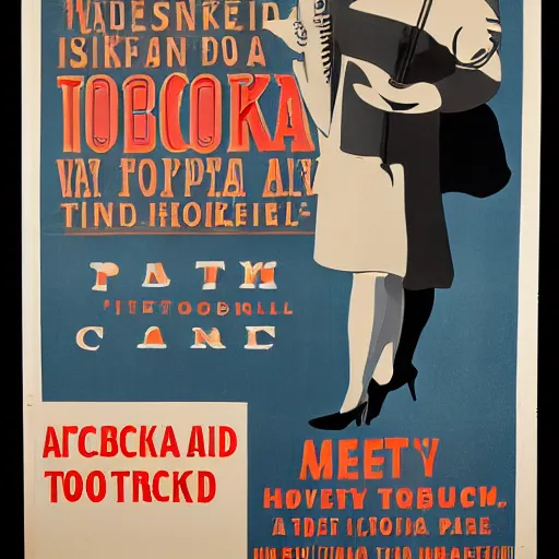 Prompt: promotional poster for vodka and tobacco in the hospital, mid - twentieth century american style art