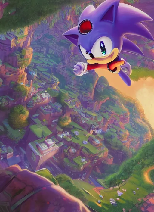 harmony green hill zone, sonic is a human, running,, Stable Diffusion