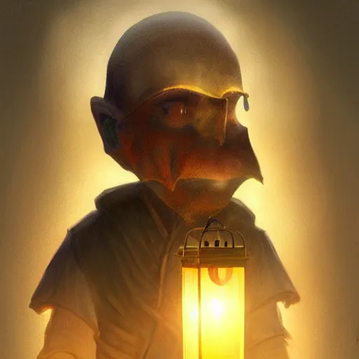 Image similar to the man with the lantern head, artstation