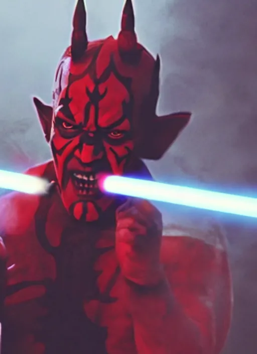 Image similar to film still of jack nicholson as darth maul in the new star wars movie, 4 k