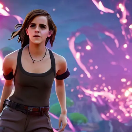 Prompt: Emma Watson doing the Fortnite Default dance, hyperrealistic, 8k UHD, studio photography, high quality, high detail, stunning lighting