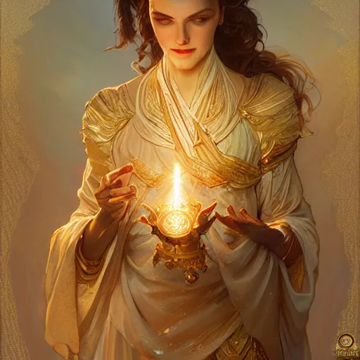 Image similar to the golden lamp Ormal during the spring of Arda, highly detailed, digital painting, artstation, concept art, sharp focus, illustration, art by artgerm and greg rutkowski and alphonse mucha