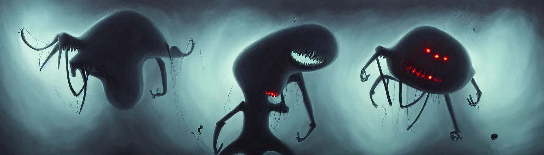 Prompt: uncanny emotional demon plankton from the depths of the collective unconscious, dramatic lighting, surreal darkly painting by ronny khalil