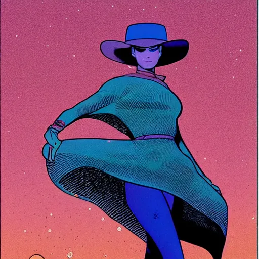 Image similar to kaia gerber retro minimalist portrait moebius starwatcher comic by jean giraud, 8 k