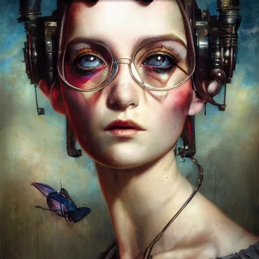 Image similar to lofi steampunk portrait pixar style by Lita Cabellut and Stanley Artgerm and Tom Bagshaw