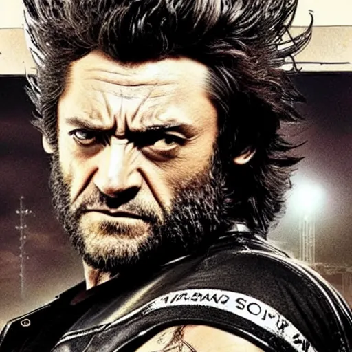 Image similar to wolverine in the sons of anarchy 4 k detailed super realistic