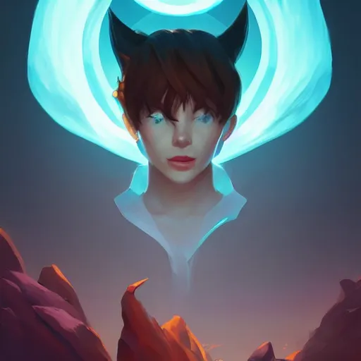 Image similar to face icon stylized minimalist magic : the gathering, loftis, cory behance hd by jesper ejsing, by rhads, makoto shinkai and lois van baarle, ilya kuvshinov, rossdraws global illumination