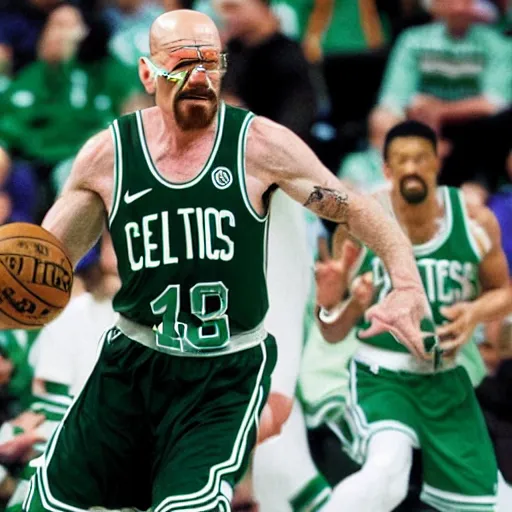 Image similar to walter white playing for the boston celtics