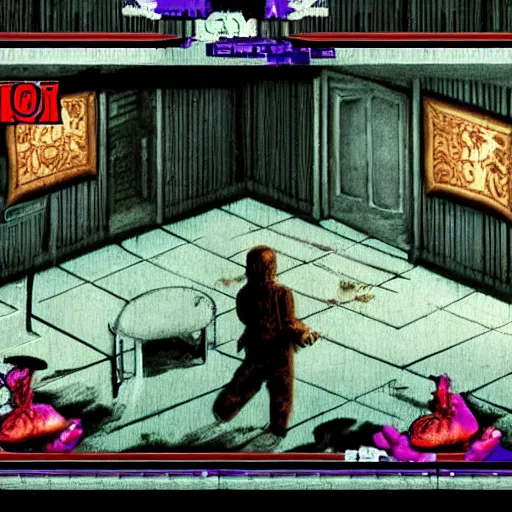 Prompt: Insidious (2010) game for Super Nintendo, screenshot