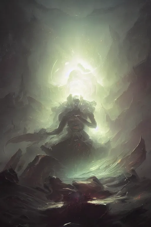 Image similar to eldritch god, cosmic, nightmare, outer space, aliens, digital art, magic the gathering, mtg, by greg rutkowski, trending on artstation