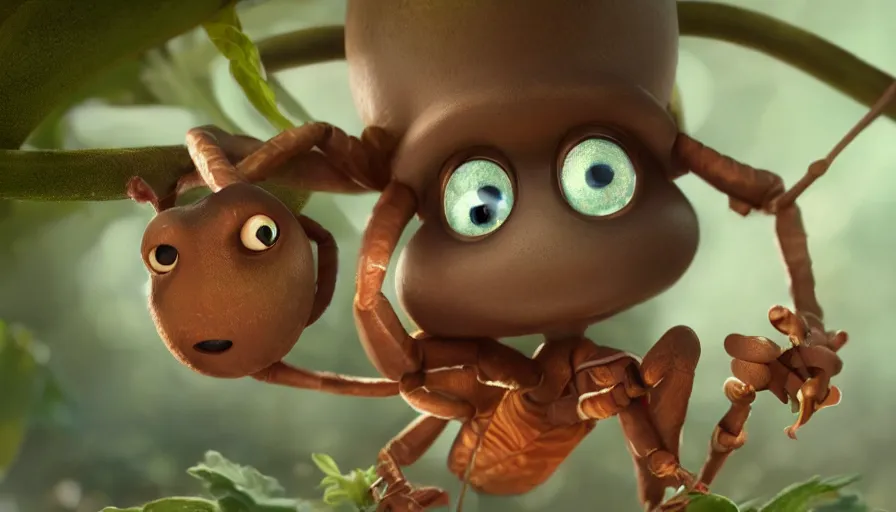 Image similar to very very very cute baby insect creature by Max Kostenko and Bobby Chiu, disney, pixar, MPC, Framestore, character design for animation, uplight, a lineup of characters, big disney eyes, symmetrical eyes, cuteness, 3d render, octane rendered, rendered by maya and houdini, highly detailed, unreal engine, Trending on Artstation, octane render, 4k, 8k, HD