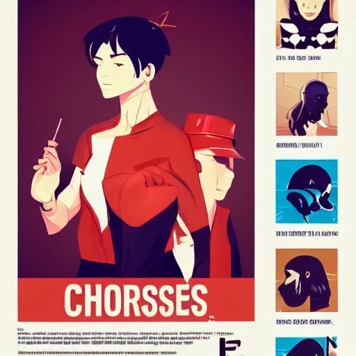 Prompt: recruiting poster of chess, clean cel shaded vector art. shutterstock. behance hd by lois van baarle, artgerm, helen huang, by makoto shinkai and ilya kuvshinov, rossdraws, illustration