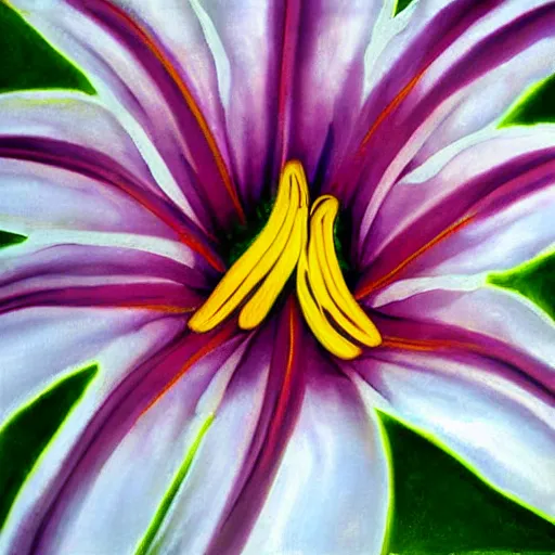 Image similar to close up of lily flower by okeeffe