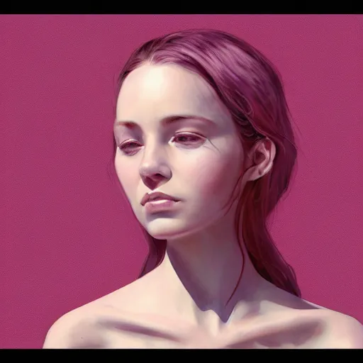 Image similar to portrait, soft, pink, trending on artstation