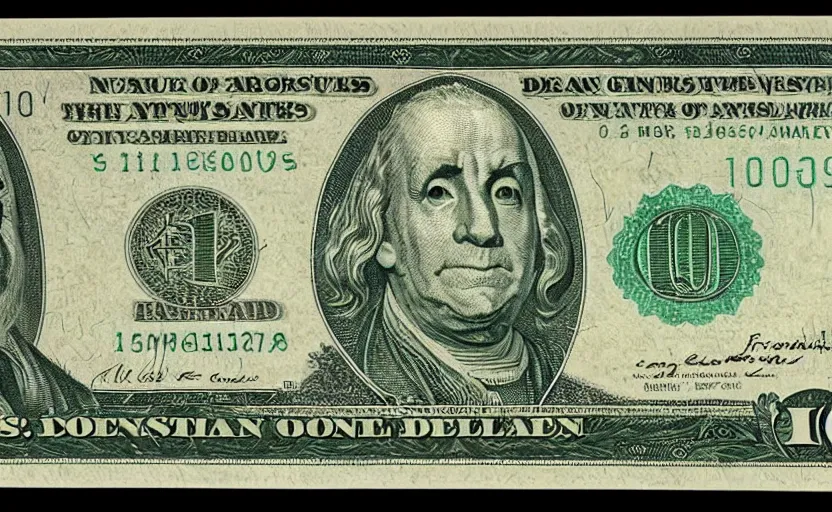 Image similar to rectangular photograph of one hundred dollar u. s. currency note featuring franklin