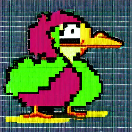 Image similar to A picture of a duck, ZX Spectrum graphics style