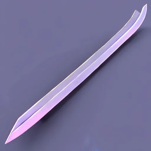 Prompt: long sword of ancient civilization, magical power, 3 d, one object, low poly, mobile game, cute, illustration