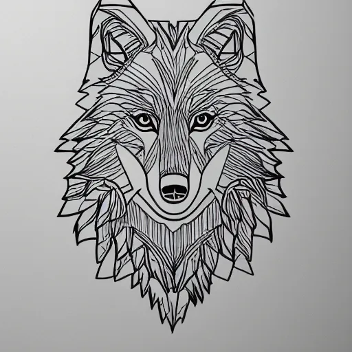 Image similar to wolf template base sketch, sideways view, simple, no color, coloring book style, high quality, HD, 8K