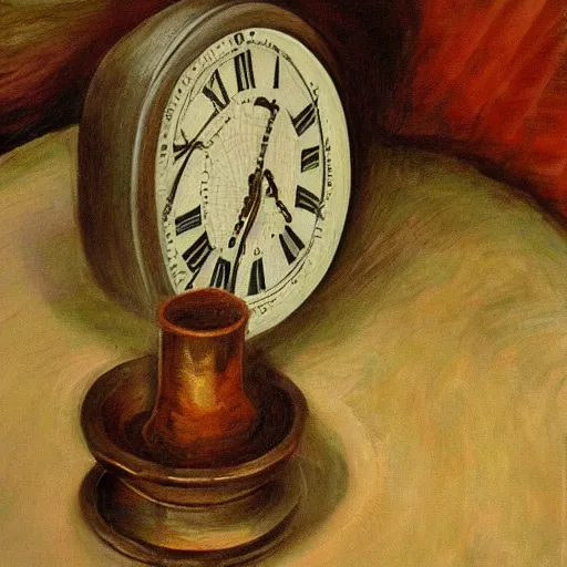 Prompt: the passing of time, oil on canvas, masterpiece, extremely detailed, realistic, emotional, expressive