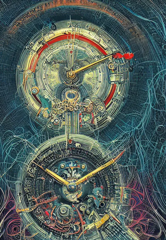 Image similar to simplicity, elegant, streamlined clockwork, machinery, industry, radiating, colorful mandala, psychedelic, clean, minimalist environment, by ryan stegman and hr giger and esao andrews and maria sibylla merian eugene delacroix, gustave dore, thomas moran, the movie the thing, pop art, street art, graffiti, saturated