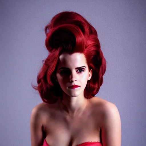 Image similar to Emma Watson as Jessica Rabbit, (Nikon D850, f/8, modelsociety, symmetric balance)