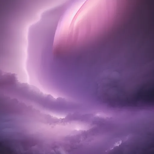 Image similar to amazing photo of purple clouds in the shape of a tornado by marc adamus, digital art, digital art, beautiful dramatic lighting