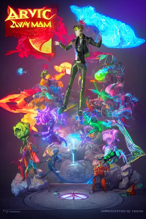 Image similar to arcane fantasy art david bowie, global illumination ray tracing hdr fanart arstation by sung choi and eric pfeiffer and gabriel garza and casper konefal lisa frank zbrush central hardmesh