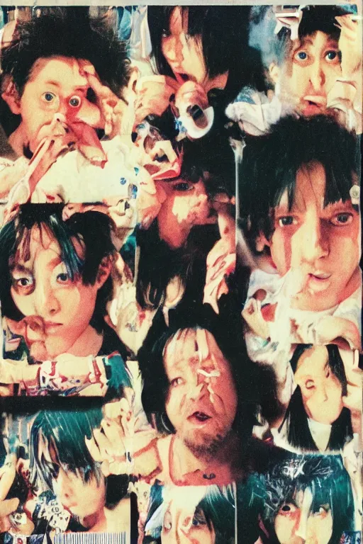 Image similar to harmony korine japanese vhs cover art, detailed facial expressions