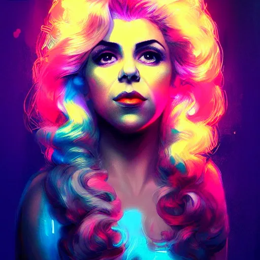 Image similar to portrait of a beautiful marina diamandis electra heart, volume lighting, concept art, by greg rutkowski!!, colorful, xray melting colors!!