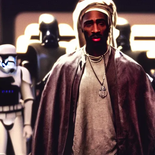 Image similar to tupac shakur starring in star wars 1 9 7 2