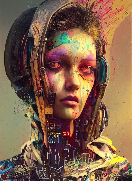 Image similar to beautiful portrait of Lofi cyberpunk jaydayoungan, by Tristan Eaton, Stanley Artgermm, Tom Bagshaw, Greg Rutkowski, Carne Griffiths. trending on DeviantArt, face enhance, hyper detailed, trending on Artstation, 8k, masterpiece, graffiti paint, fine detail, full of color, intricate detail, golden ratio illustration