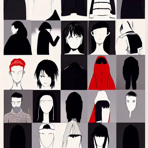 Image similar to balenciaga vetements fashion influencer character minimalistic illustration. style akira anime. popular on pixiv