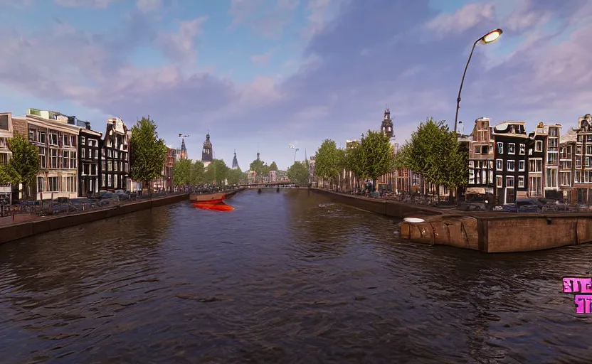 Prompt: Amsterdam in the style of GTA V, unreal engine