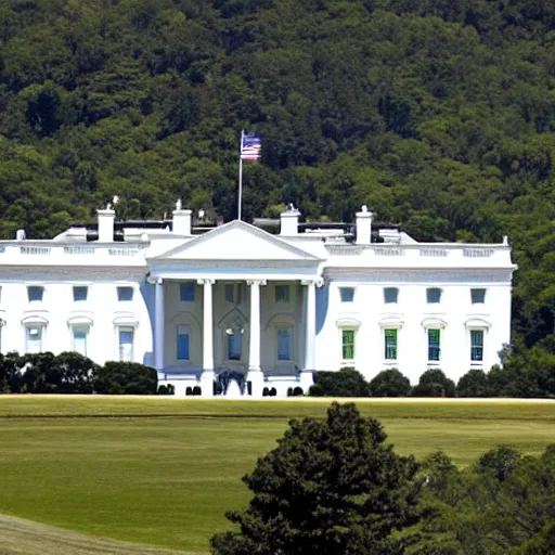 Prompt: United States White House on a mountaintop