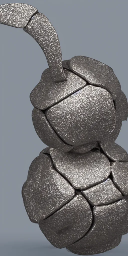 Image similar to a photorealistic render of a metallic rubiccubesolid sculpture, made of liquid metal, c 4 d, by zhelong xu and ernst haeckel, wide angle, hyper realistic, plain background, 8 k, volumetric lightning, octane render