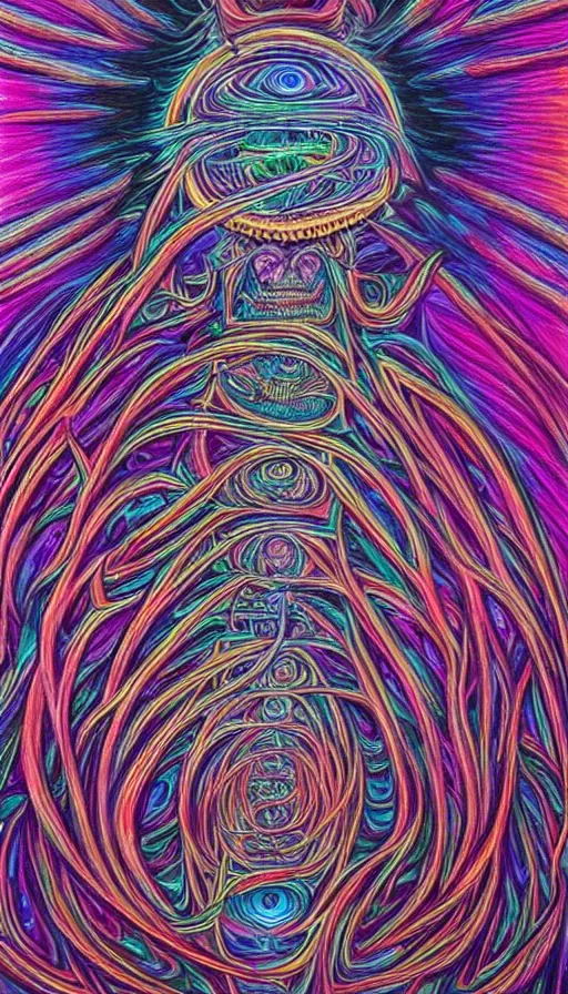 Image similar to Psytrance Artwork, by Alex Grey ,