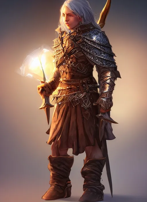 Prompt: ultra detailed fantasy cleric, dnd character portrait, full body, dnd, rpg, lotr game design fanart by concept art, behance hd, artstation, deviantart, global illumination radiating a glowing aura global illumination ray tracing hdr render in unreal engine 5