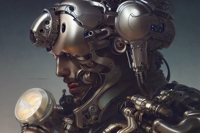 Prompt: ultra realistic, beautiful male cyborgs plugged into the internet, sci - fi, intricate details, eerie, highly detailed, octane render, 8 k, art by artgerm and alphonse mucha and greg rutkowski