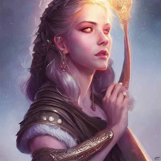 Image similar to lunar goddess, d & d, fantasy, portrait, highly detailed, digital painting, trending on artstation, concept art, sharp focus, illustration, art by artgerm and greg rutkowski and magali villeneuve